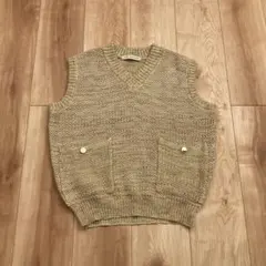 ナノユニバース　ニットベスト　ベージュ