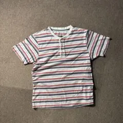 Eddie Bauer ヘンリーネック ボーダー Tシャツのサムネイル