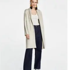 ZARA ザラ　ライトグレー スエード　ロングコート　トレンチコート Sサイズ