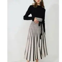 MERCURYDUO マーキュリーデュオ 長袖 ニット 黒 ロングワンピース M