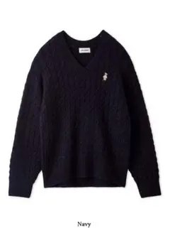 lilybrown Lily Bearケーブルニットミニワンピース