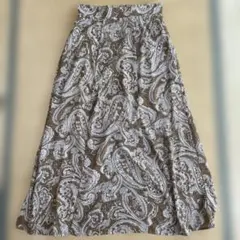 【美品】ペイズリー柄　フレアロングスカート　Lサイズ　個性的　柄物