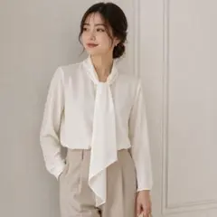 極美品 theory luxe ボウタイブラウス 長袖 ホワイト - メルカリ