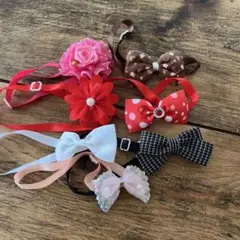 犬用リボン・花アクセサリー7個セット