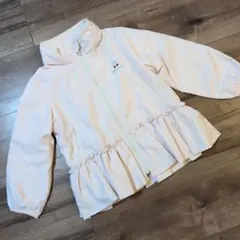 プティマイン ペプラム ウィンドブレーカー 100 ピンク 無地 フード付