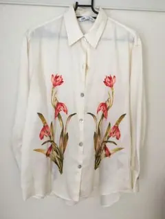 【美品】ZARA 花柄ブラウスシャツ
