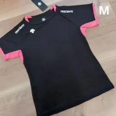 DESCENTE 半袖シャツ ブラック ピンク レディース Mサイズのサムネイル