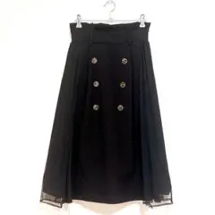 イング　スカート　ひざ丈　M ブラック　レース　裏地　Aライン 秋　冬