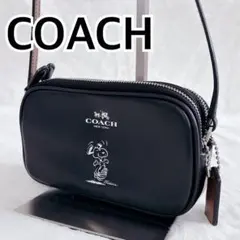 極美品✨COACH スヌーピー クロスボディ ショルダーバッグ レザー 黒のサムネイル