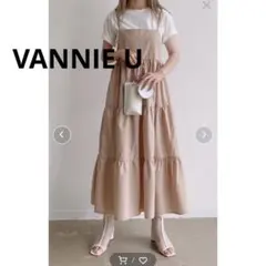 ヴァニーユー　VANNIE U ベージュ ティアード キャミワンピース F
