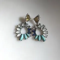 フープ型ターコイズピアス