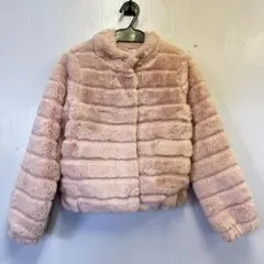 新品同様 kate spade キッズ ピンク ファーコート 140 0057