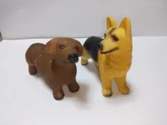 犬の置物 2頭セット