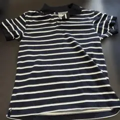 ネイビーとホワイトのストライプポロシャツ　ユニクロ