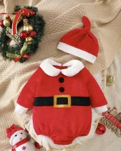 【新品】3〜6m ベビー　サンタさん　ロンパース　65 70 クリスマス　子供服