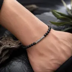 メンズ ブラック ビーズブレスレット マット オニキス ステンレス