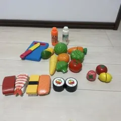 おままごと用食材セット まな板包丁付き カラフル