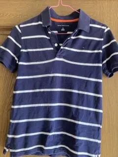 Tommy Hilfiger ネイビー ストライプ ポロシャツ M