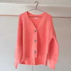 【新品】 サーモンピンク オレンジ ニット Mサイズ