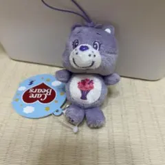 シェアベア　紫　 ケアベア　ちびでかマスコット　ぬいぐるみ　ゴム紐付き