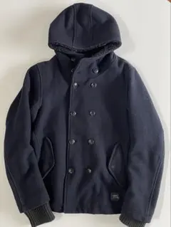 TOOL for Ciaopanic フード付きネイビーダブルブレストコート
