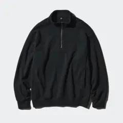 UNIQLO ハーフジップ スウェット ブラック ウィメンズ
