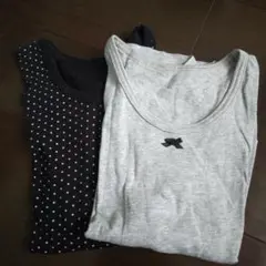 長袖インナーシャツ　肌着 2枚セット 黒 グレー　120