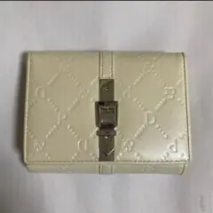 PINKY&DIANNEピンキーアンドダイアン がま口付き三つ折り財布アイボリー