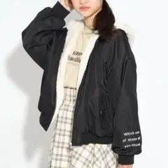 【美品】ピンクラテ リバーシブルエコファー MA-1ブルゾン 160cm