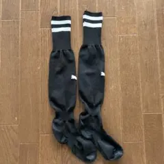 プーマ キッズ ブラックソックス ストライプ付き