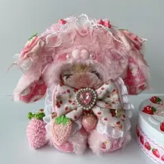cokets コケッツ うさぎ ドール ぬいぐるみ風 木製人形 コケッツcokets うさぎ ドール 木製人形 レア ハンドメイド インテリア