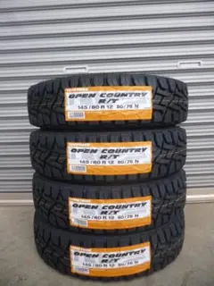 全国送料込☆TOYOオープンカントリーR/T☆145/80R12LT☆軽バンのサムネイル