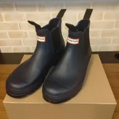 HUNTER ネイビー サイドゴアレインブーツ UK8(27cm)