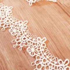 〇[No.08]総合3m★白★ケミカルレース リボン ブレード レース