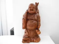 昭和レトロ 木彫り 布袋様 金運 置物 インテリア 高さ約58㎝