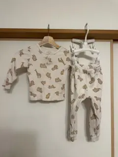 ジェラピケ 動物柄リブ編みパジャマセット XXS 90-100cm