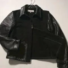 【y2k】ジャーナルスタンダード レザー切替 ジャケット 牛革 42 ブラック