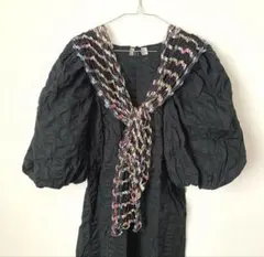 ストール ショール 編みスカーフ カラフル刺繍 細マフラーレトロ vintageのサムネイル