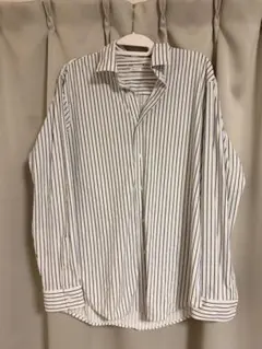 ZARA長袖ストライプシャツ ブルー×ホワイトXLサイズ REGULAR FIT