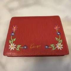 KENZO ケンゾー 二つ折り財布 がま口小銭入れ有り 刺繍 花柄　赤　レッドのサムネイル