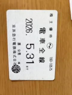 京急株主優待券　使用済みのサムネイル