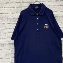 ラルフローレン！ポロシャツ　ネイビー半袖　ロゴ刺繍L 0624のサムネイル