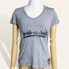 ♥️人気 デシグアル フロントスパンコール バラ柄刺繍 カットソー Tシャツ Mのサムネイル