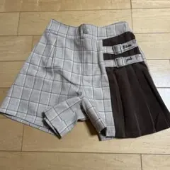 ピンクラテ　チェック柄ボトムス S/160