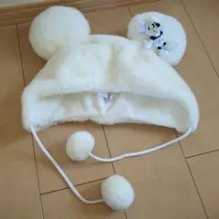 Disney ミッキー ファンキャップ 白 ファー帽子 クリスマス 被り物