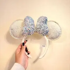 ディズニーリゾート　カチューシャ　キラキラ　スパンコール　タイムトゥシャイン