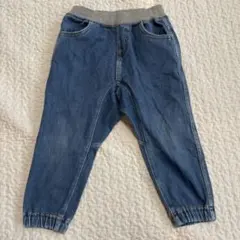 無印良品　デニムブルー スリムフィットパンツ　90cm