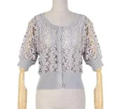 美品✨総花レース半袖カーディガン ananotherangelus Fi.n.tのサムネイル