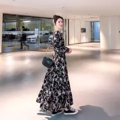 ワンピース 春 ブラック お洒落 シック