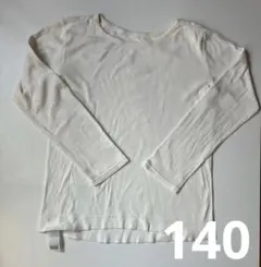 あったか綿 クルーネック長袖Tシャツ 140cm オフ白　無印良品
